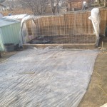 Poly laid out with pipe attached.